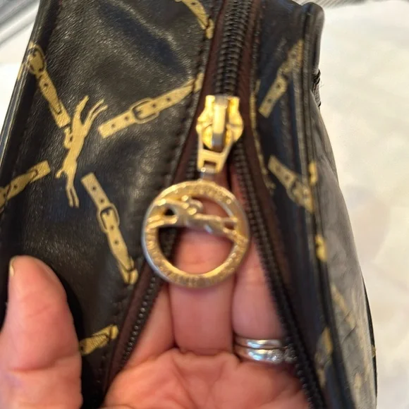 LONGCHAMP Vintage logo Brown Crossbody/ shoulder bag, Camera bag, 2outer pockets - Picture 14 of 16